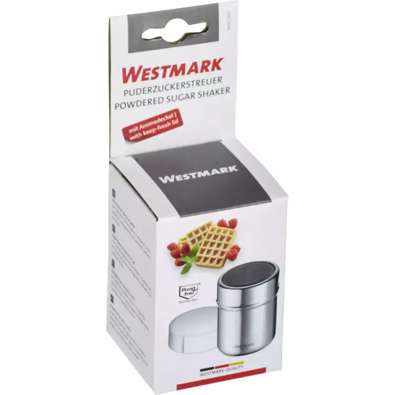 Westmark 69502260 polvilhador de açúcar em pó, aço inoxidável/polipropileno (PP), 6,2 cm, prateado