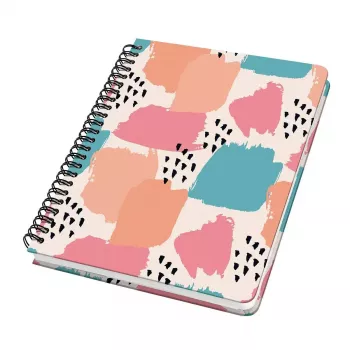 Caderno de notas Sigel Jolie JN610 A5 120 folhas apricot rosa turquesa