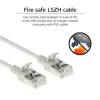 Cabo de rede slimline para centro de dados ACT cinzento 10 m LSZH U/FTP CAT6A sem patilhas com fichas RJ45
