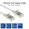 Cabo de rede slimline para centro de dados ACT cinzento 10 m LSZH U/FTP CAT6A sem patilhas com fichas RJ45