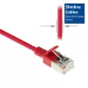 Cabo de rede slimline para centro de dados ACT vermelho 10 m LSZH U/FTP CAT6A com fichas RJ45