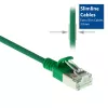 Cabo de rede slimline para centro de dados ACT verde 10 metros LSZH U/FTP CAT6A, sem patilhas com fichas RJ45