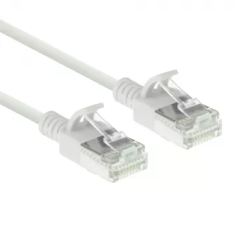 Cabo de rede slimline para centro de dados ACT branco 2 metros LSZH U/FTP CAT6A RJ45
