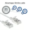 Cabo de rede slimline para centro de dados ACT branco 5 metros LSZH U/FTP CAT6A, sem patilhas com fichas RJ45