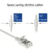 Cabo de rede slimline para centro de dados ACT cinzento 0,15 metros LSZH U/FTP CAT6A, com proteção das patilhas e fichas RJ45