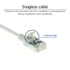 Cabo de rede slimline para centro de dados ACT cinzento 0,15 metros LSZH U/FTP CAT6A, com proteção das patilhas e fichas RJ45