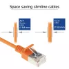 Cabo de rede Slimline Datacenter ACT Laranja 1 m LSZH U/FTP CAT6A com proteção da patilha e fichas RJ45