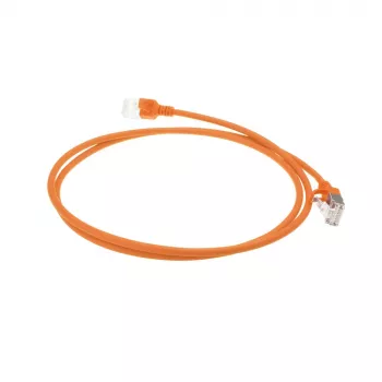 Cabo de rede Slimline Datacenter ACT Laranja 3 m LSZH U/FTP CAT6A sem patilha com fichas RJ45