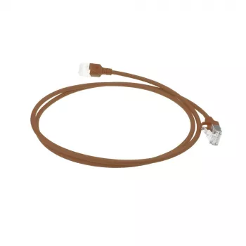 Cabo de rede Slimline Datacenter ACT Castanho 1 m LSZH U/FTP CAT6A sem patilha com fichas RJ45