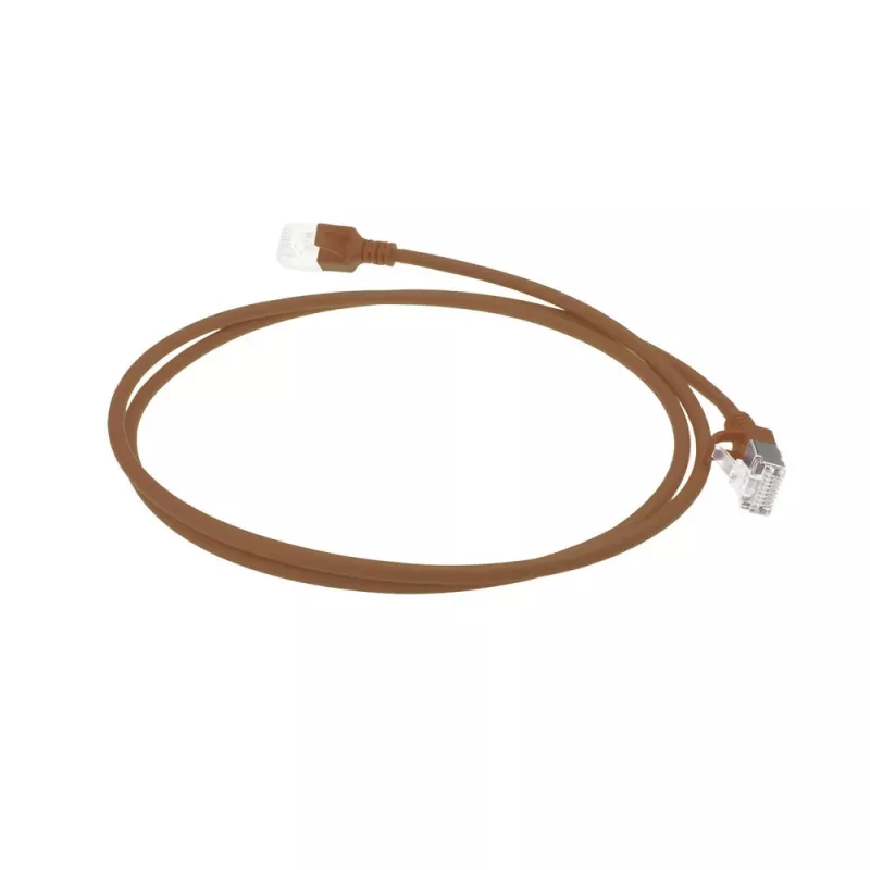 Cabo de rede Slimline Datacenter ACT Castanho 5 m LSZH U/FTP CAT6A com fichas RJ45