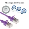 Cabo de rede Slimline Datacenter ACT Roxo 2 m LSZH U/FTP CAT6A com patilha e fichas RJ45