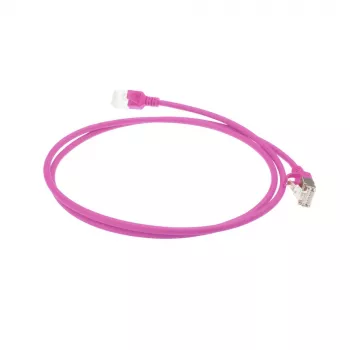 Cabo de rede Slimline Datacenter ACT Rosa 10 m LSZH U/FTP CAT6A sem patilha com fichas RJ45