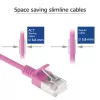 Cabo de rede Slimline Datacenter ACT Rosa 10 m LSZH U/FTP CAT6A sem patilha com fichas RJ45