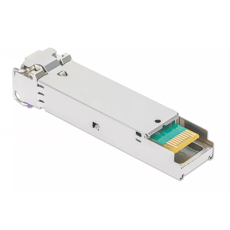 Módulo transceptor ótico SFP Intellinet Gigabit Fiber WDM Bi-Directional 1000Base-BX-U (LC) porta monomodo, 80 km, BiDi WDM (RX1550/TX1490), compatível com MSA para máxima compatibilidade, Prateado