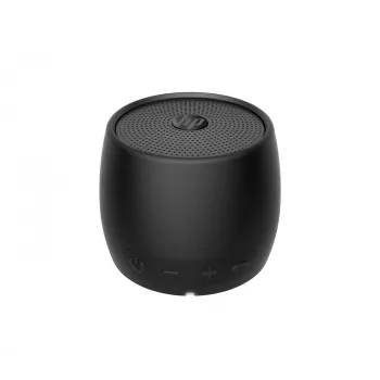 HP preto altifalante Bluetooth 360, com fios e sem fios, altifalante portátil mono, preto, cilíndrico, botões, universal