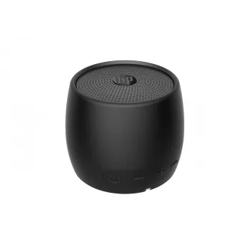 HP preto altifalante Bluetooth 360, com fios e sem fios, altifalante portátil mono, preto, cilíndrico, botões, universal