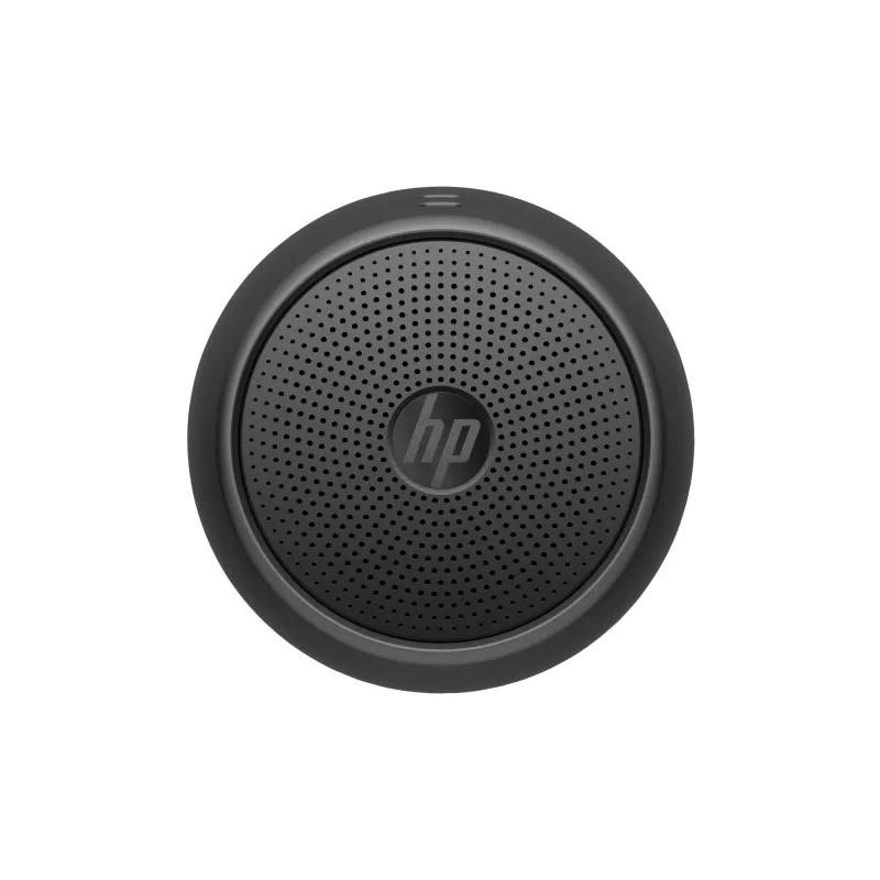 HP preto altifalante Bluetooth 360, com fios e sem fios, altifalante portátil mono, preto, cilíndrico, botões, universal