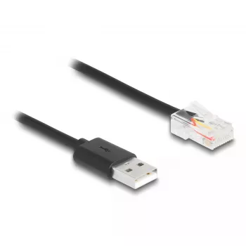 Cabo de sinal DeLOCK 2 m preto USB-A RJ-50 ficha macho/ficha macho 67016