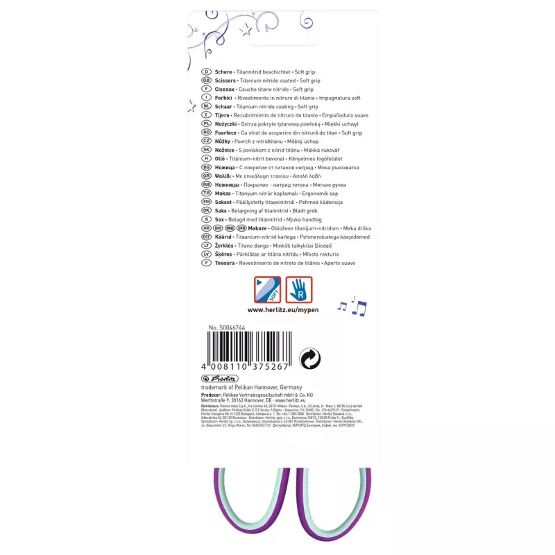 Caneta individual Herlitz my.pen Straight Cut menta roxo