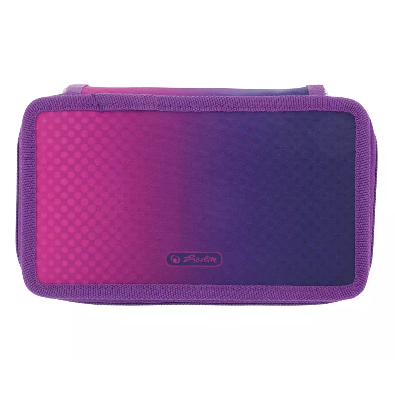 Estojo TriCase Dip Dye Herlitz 31 peças rosa lilás poliéster 190x115x70 mm