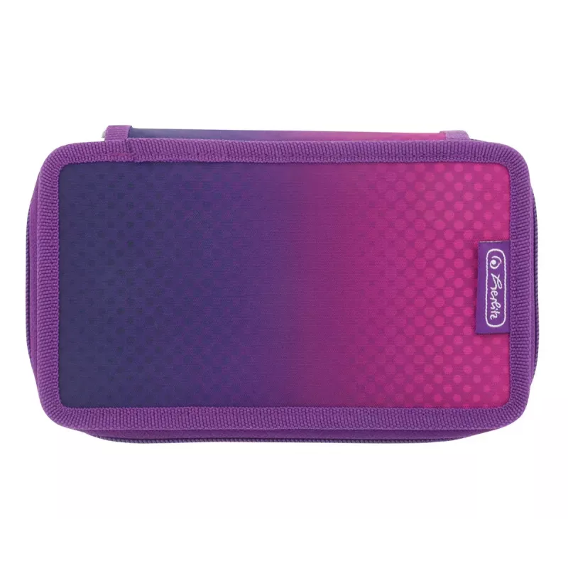 Estojo TriCase Dip Dye Herlitz 31 peças rosa lilás poliéster 190x115x70 mm