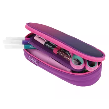 Estojo Herlitz Dip Dye Soft poliéster rosa lilás 215x95x60mm