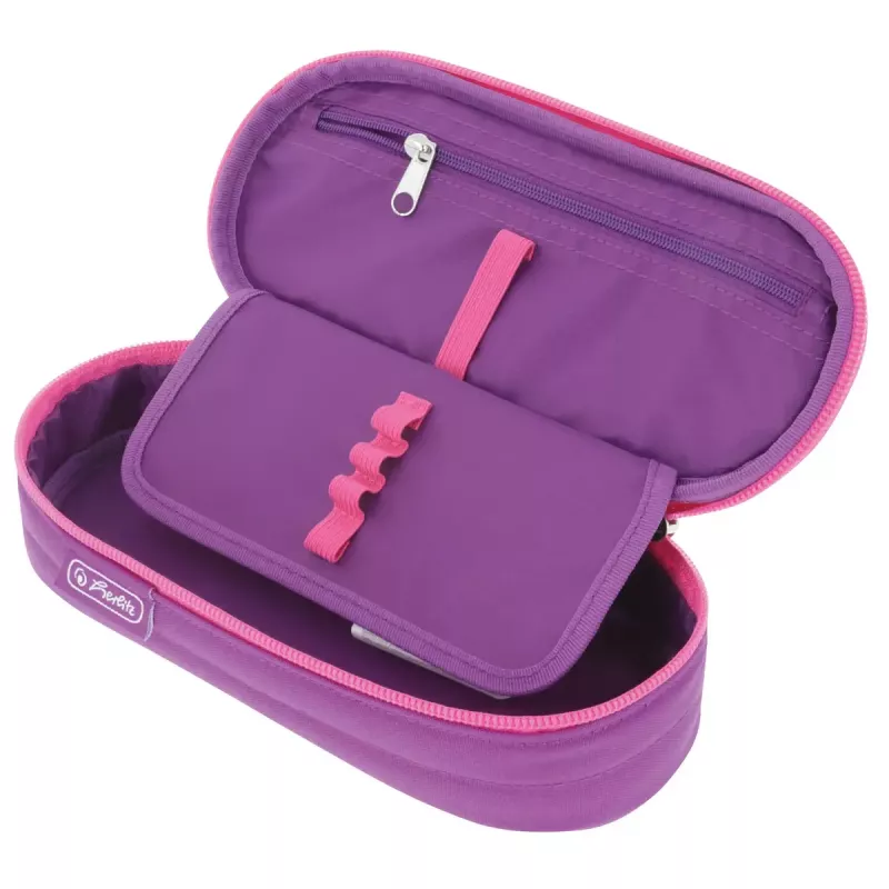 Estojo Herlitz Dip Dye Soft poliéster rosa lilás 215x95x60mm