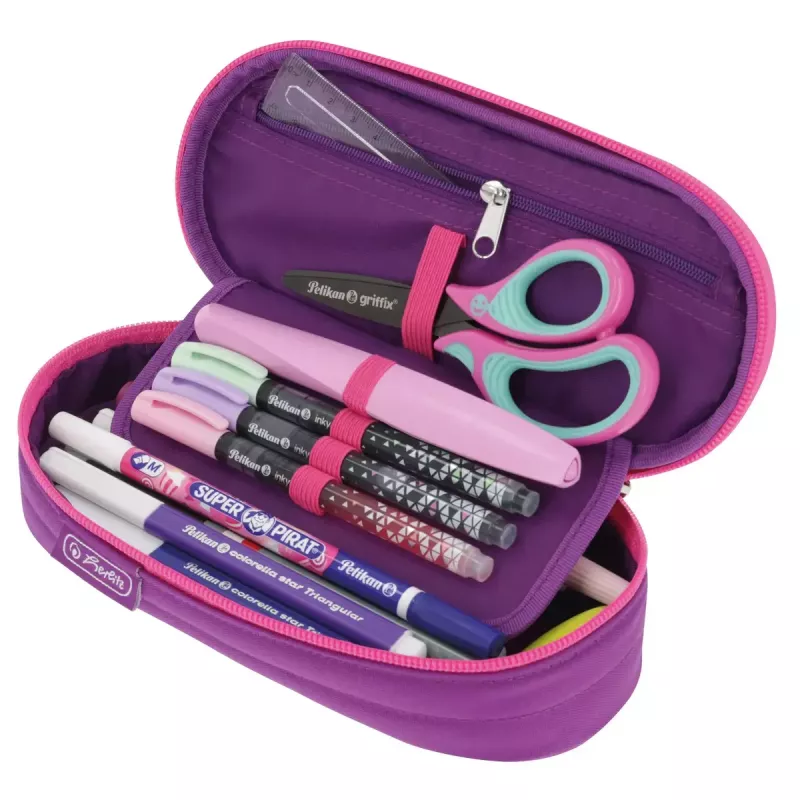 Estojo Herlitz Dip Dye Soft poliéster rosa lilás 215x95x60mm