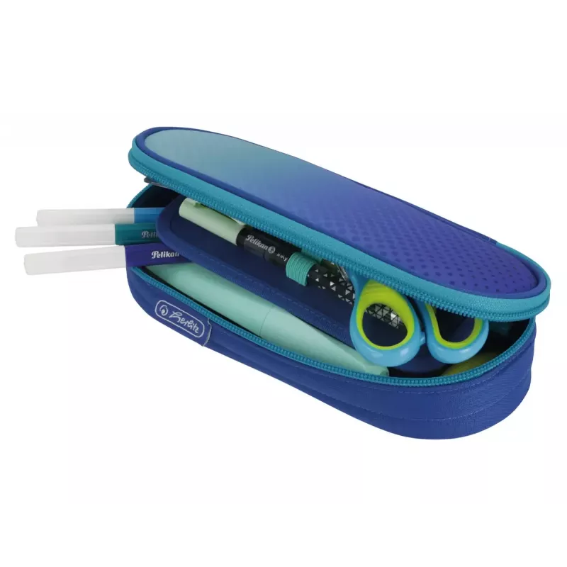 Estojo Herlitz Dip Dye Soft poliéster azul turquesa 215x95x60mm