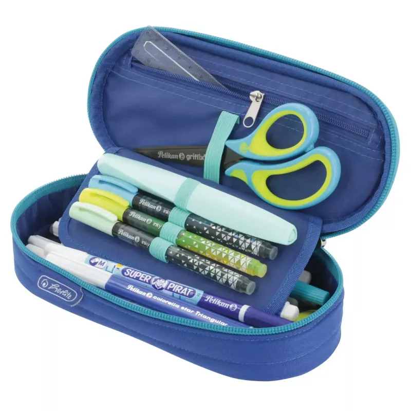 Estojo Herlitz Dip Dye Soft poliéster azul turquesa 215x95x60mm