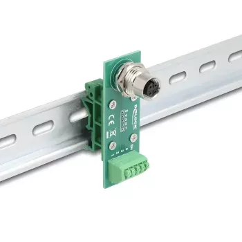 Adaptador de módulo de transferência DeLOCK M12 4 pinos codificação A conector fêmea para bloco de terminais de 5 pinos