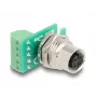 Adaptador de módulo de transferência DeLOCK M12, 4 pinos codificação A, conector fêmea para barra de terminais de 5 pinos