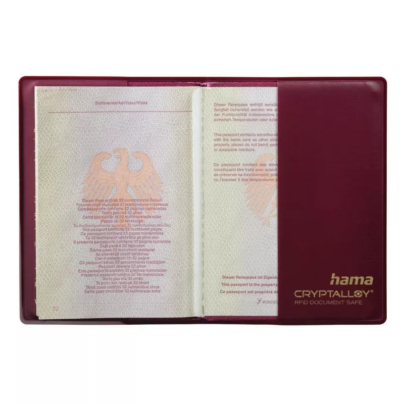 Porta-passaporte Hama International bordô polietileno