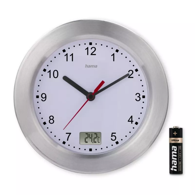 Relógio de quartzo Hama Mauritius redondo prateado, branco