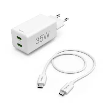 Carregador power bank para dispositivo móvel Hama 00125116, smartphone, tablet branco AC carregamento rápido interior