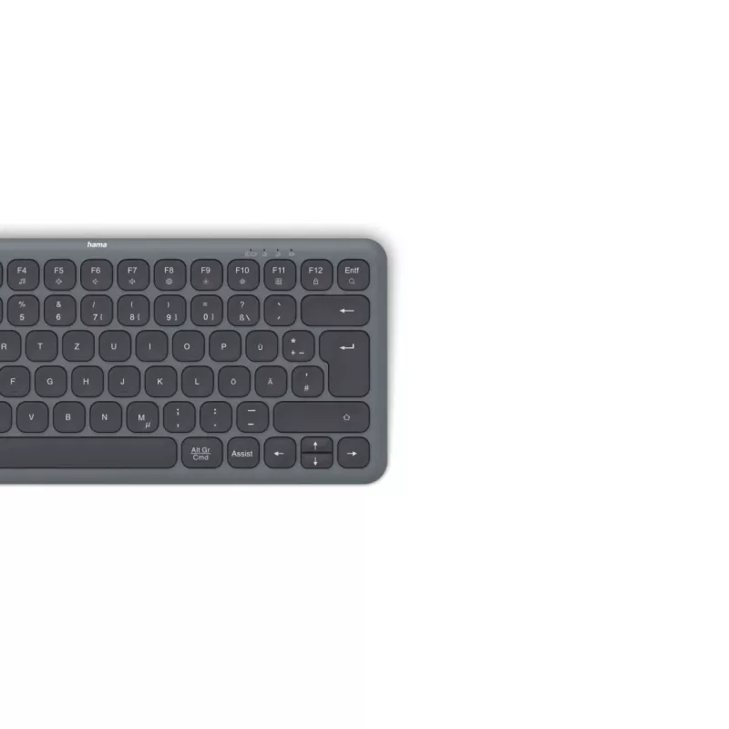 Hama WK-500 teclado multidispositivo, compacto, sem fios RF + Bluetooth, QWERTZ, preto