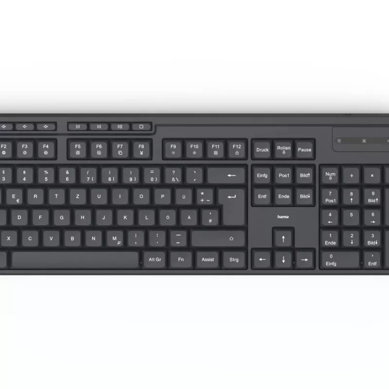 Teclado e rato Hama WKM-200 incluídos Home/Office RF Wireless QWERTZ alemão preto