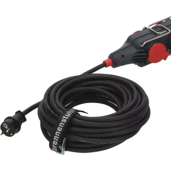 Cabo de extensão Brennenstuhl 9161150161 15 m 4 tomadas AC exterior preto vermelho