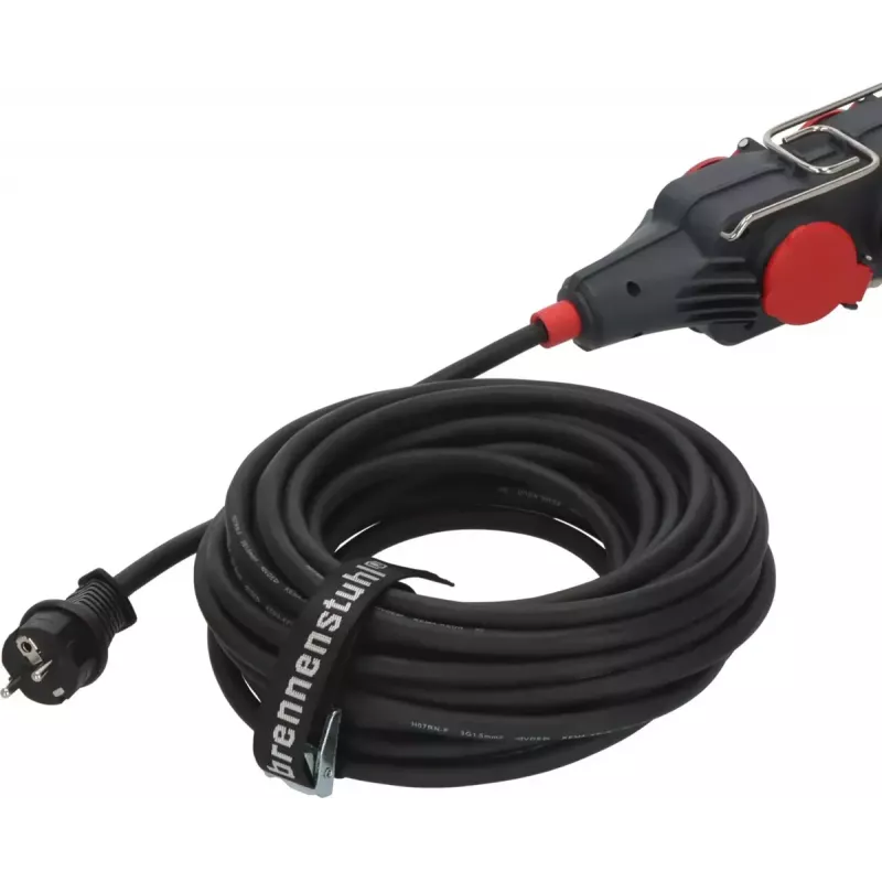 Cabo de extensão Brennenstuhl 9161150161 15 m 4 tomadas AC exterior preto vermelho