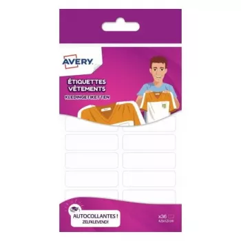 Etiqueta autocolante Avery ETVET36 retangular permanente branca 36 unid.