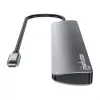 Dock/hub USB-C Manhattan, portas (x7): USB-A (x3) e USB-C (x4), com Power Delivery (PD) 100 W – requer carregador USB-C externo (não incluído). Alimentado por USB (não requer fonte de alimentação externa) quando não é usado PD, alumínio
