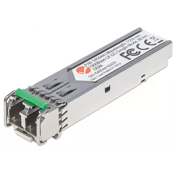 Módulo transceptor Intellinet ótico, Gigabit Fiber SFP, porta single-mode 1000Base-Lx (LC), 80 km, comprimento de onda 1550 nm, compatível com MSA, compatível com Cisco GLC-ZX-SMD, Ethernet, fibra ótica, três anos de garantia