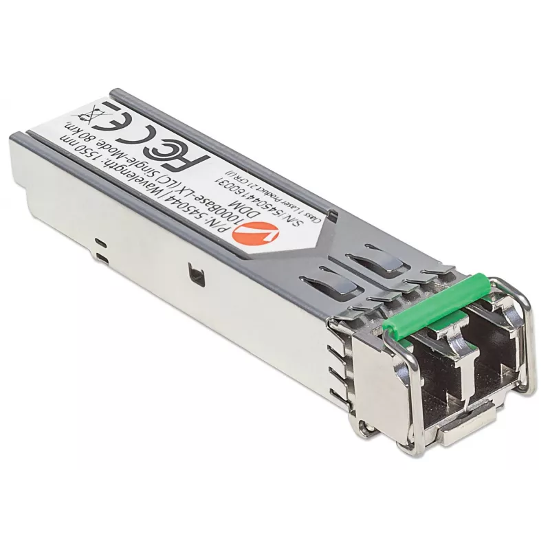 Módulo transceptor Intellinet ótico, Gigabit Fiber SFP, porta single-mode 1000Base-Lx (LC), 80 km, comprimento de onda 1550 nm, compatível com MSA, compatível com Cisco GLC-ZX-SMD, Ethernet, fibra ótica, três anos de garantia