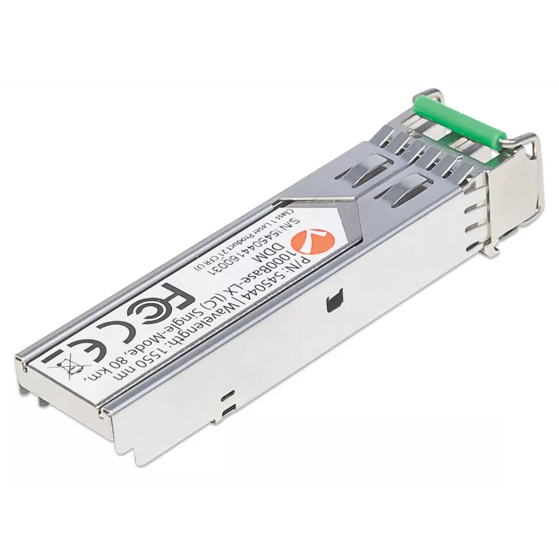 Módulo transceptor Intellinet ótico, Gigabit Fiber SFP, porta single-mode 1000Base-Lx (LC), 80 km, comprimento de onda 1550 nm, compatível com MSA, compatível com Cisco GLC-ZX-SMD, Ethernet, fibra ótica, três anos de garantia