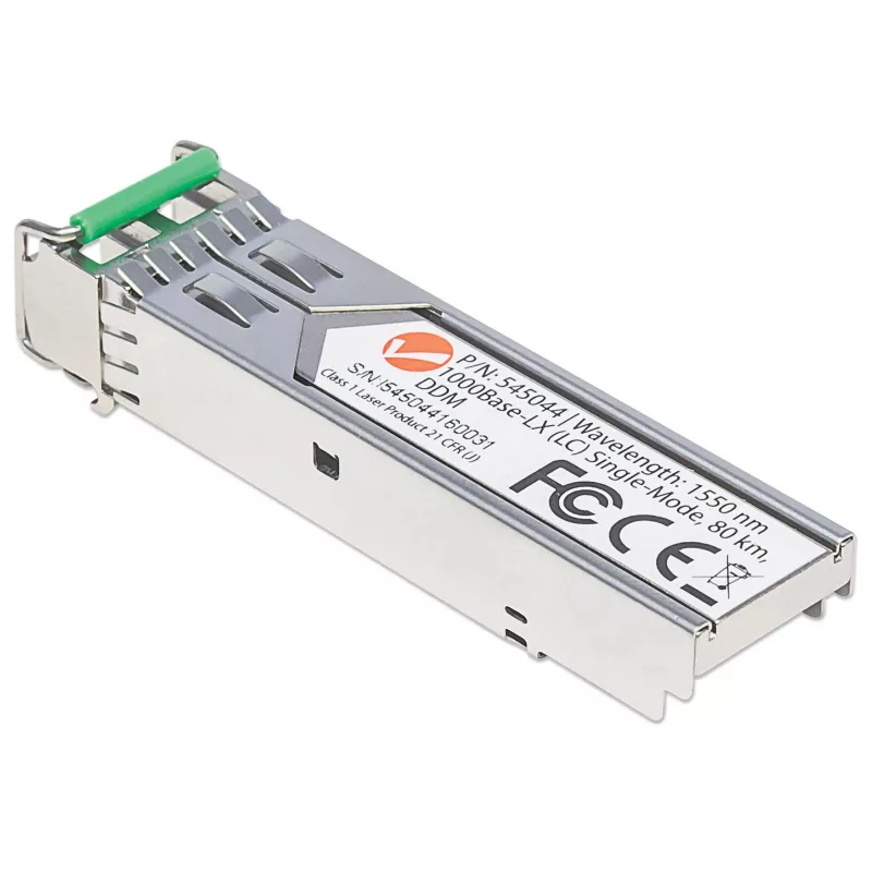 Módulo transceptor Intellinet ótico, Gigabit Fiber SFP, porta single-mode 1000Base-Lx (LC), 80 km, comprimento de onda 1550 nm, compatível com MSA, compatível com Cisco GLC-ZX-SMD, Ethernet, fibra ótica, três anos de garantia