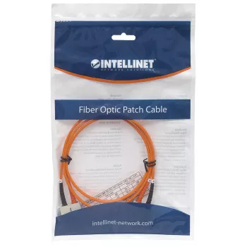 Cabo patch de fibra ótica Intellinet, OM2, SC/SC, 5m, laranja, duplex, multimodo, 50/125 µm, LSZH, fibra ótica, garantia vitalícia