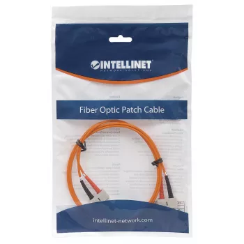 Cabo patch de fibra ótica Intellinet, OM1, SC/SC, 3m, laranja, duplex, multimodo, 62,5/125 µm, LSZH, fibra, garantia vitalícia