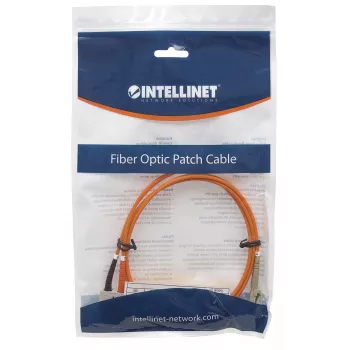 Cabo patch de fibra ótica Intellinet, OM2, LC/SC, 3 m, laranja, duplex, multimodo, 50/125 µm, LSZH, fibra ótica, garantia vitalícia