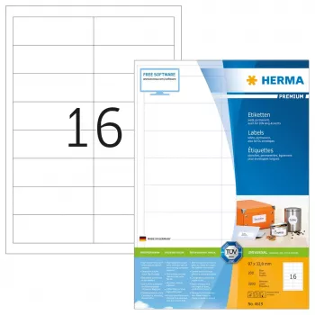 Etiqueta autoadesiva para impressora HERMA Labels Premium A4 97 x 33,8 mm