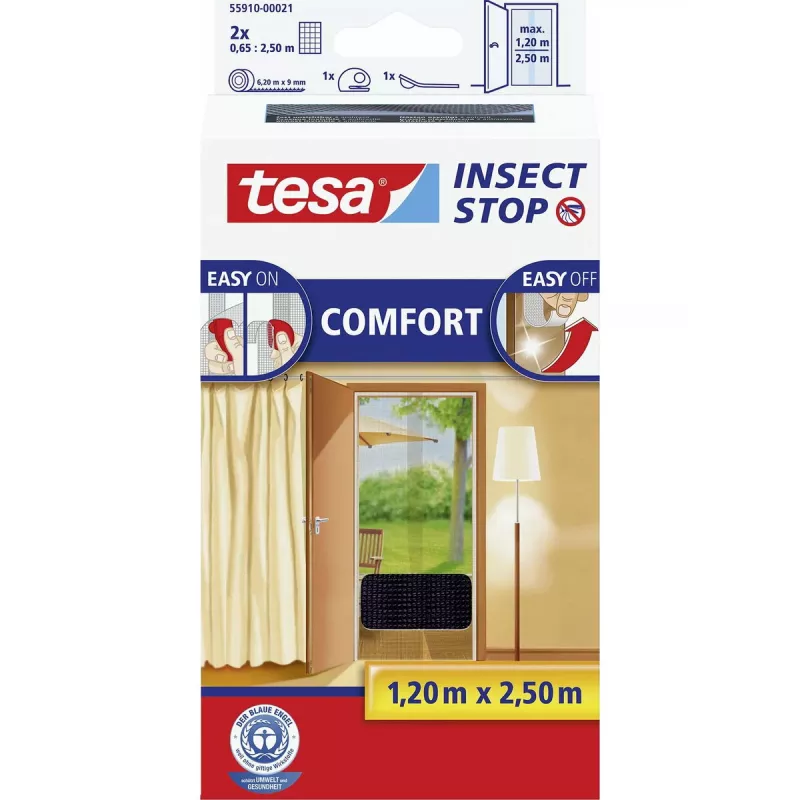 Cortina mosquiteira para porta Tesa Comfort, 2 x 0,65 x 2,50 m